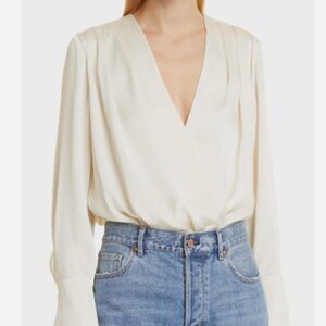 Favorite Daughter Cream Blouse Bodysuit Sz Sm
